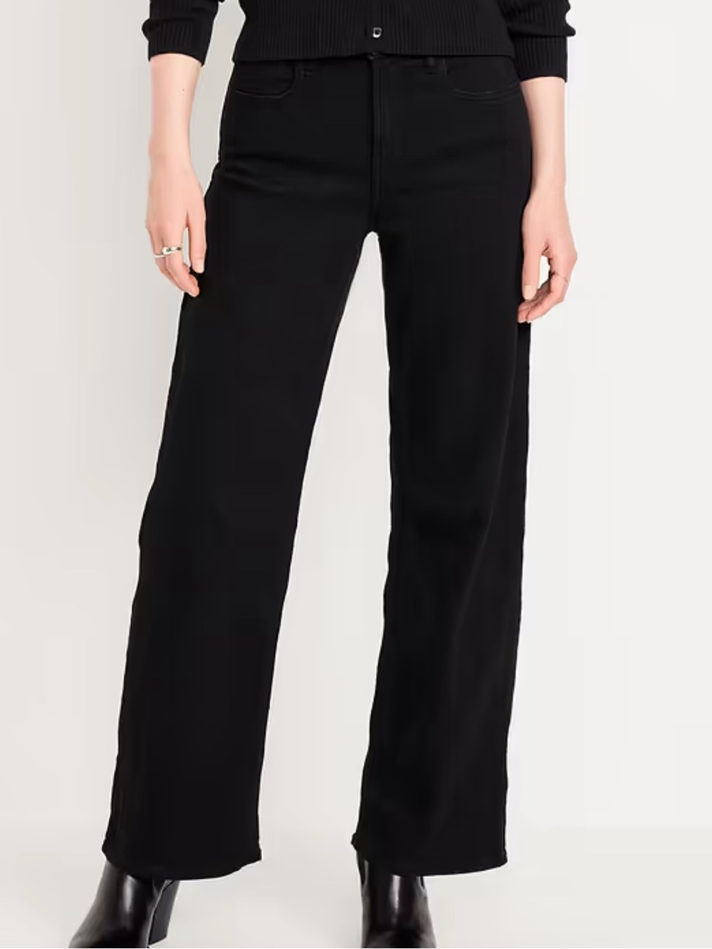 Old Navy High-Waisted Wow Wide-Leg Jeans Black Size 6